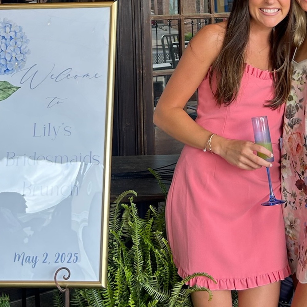 French Connection Whisper Frill Dress / Pink